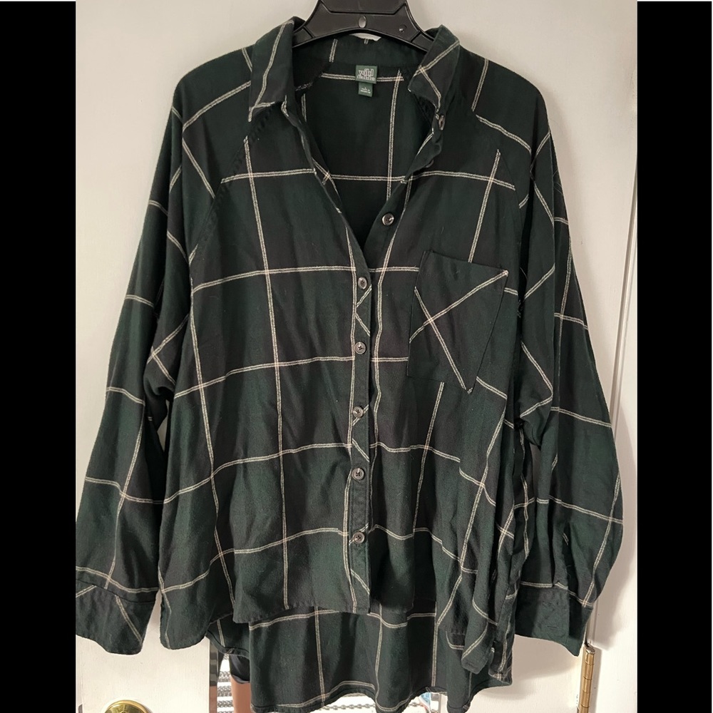 Button Up Plaid Print Shirt